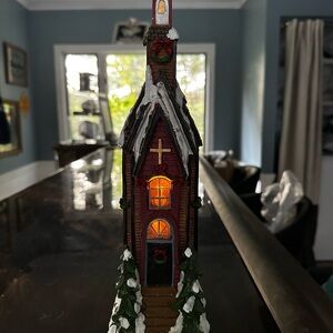 Holiday Village Light-Up Church Decoration